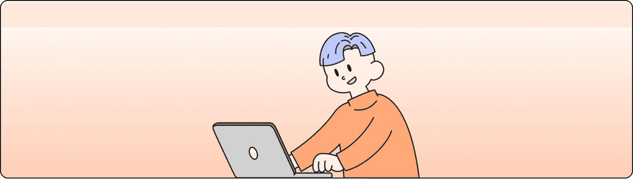 An illustration of a person writing freely on their laptop, using Engram.