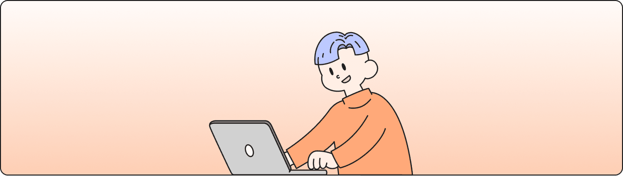 An illustration of a person writing freely on their laptop, using Engram.